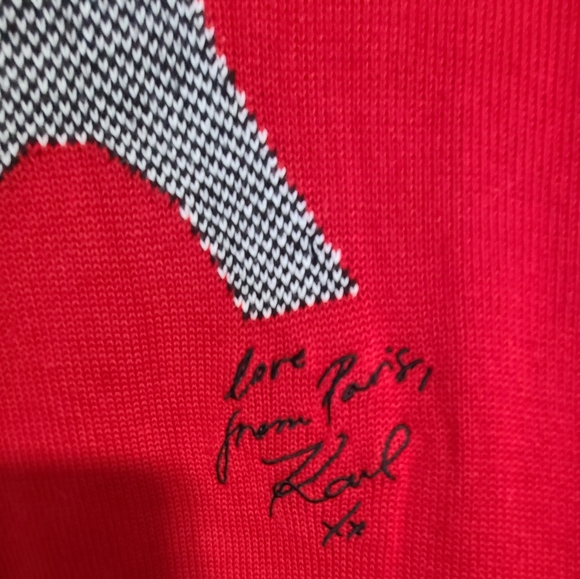 Karl lagerfeld pairs sweater red eiffel tower - Picture 6 of 14
